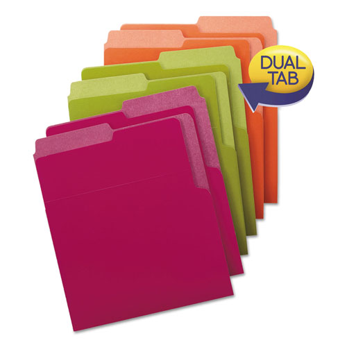 Smead Organized Up Heavyweight Vertical File Folders, 1/2-Cut Tabs, Letter Size, Assorted, 6/Pack