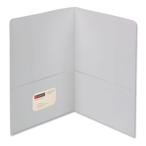 Smead Two-Pocket Folder, Textured Paper, White, 25/Box