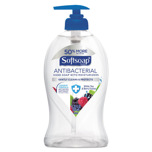 Softsoap Antibacterial Hand Soap, White Tea & Berry Fusion, 11 1/4 oz Pump Bottle, 6/Ctn