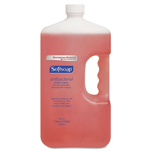 Softsoap Antibacterial Liquid Hand Soap Refill, Crisp Clean, Pink, 1gal Bottle