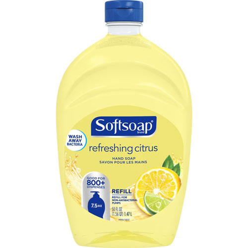Softsoap Citrus Hand Soap Refill, Fresh Citrus Scent, 50 fl oz (1478.7 mL), Dirt Remover, Bacteria Remover, Residue Remover, Hand, Yellow
