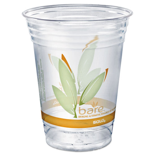 Solo Bare Eco-Forward RPET Cold Cups, 16-18 oz, Clear, 50/Pack