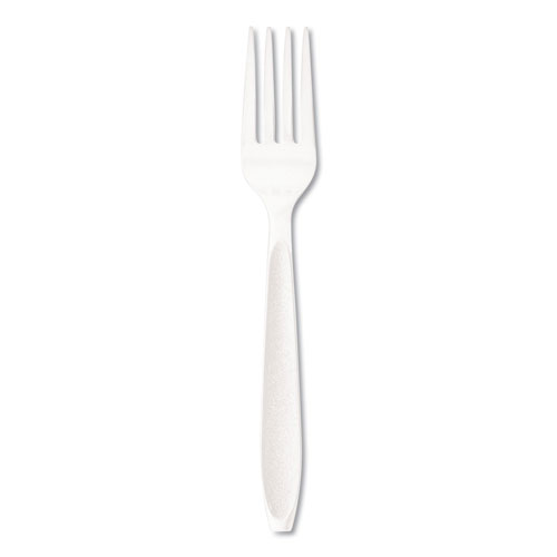 Solo Impress Heavyweight Full-Length Polystyrene Cutlery, Fork, White, 1000/Carton
