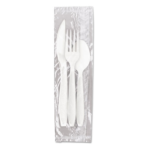Solo Reliance Medium Heavy Weight Cutlery Kit: Knife/Fork/Spoon, White, 500 Packs/CT