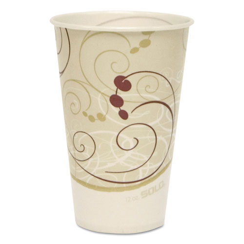 Solo Symphony Treated-Paper Cold Cups, 12oz, White/Beige/Red, 100/Bag, 20 Bags/Carton
