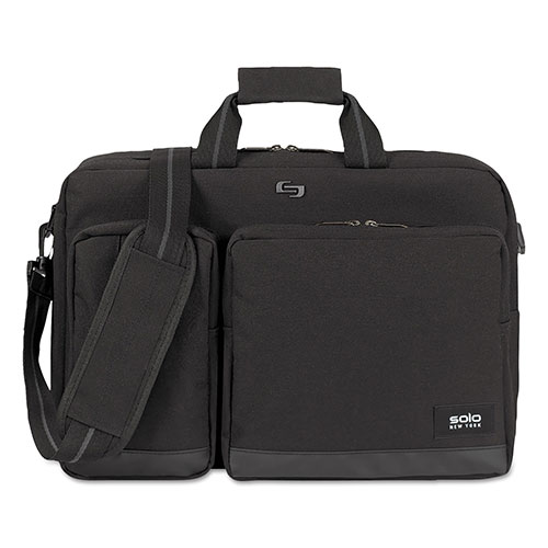 Solo Urban Hybrid Briefcase, 5" x 17.25" x 17.24", Polyester, Black
