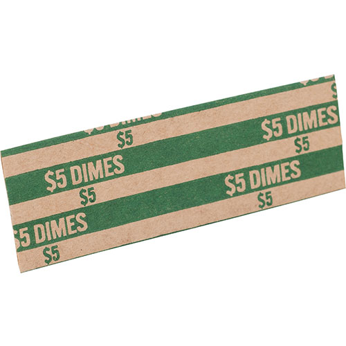 Sparco Coin Wrapper, Dimes, $5.00, Green
