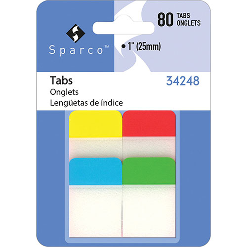 Sparco Durable Tabs, 1", 48TB/PK, AST