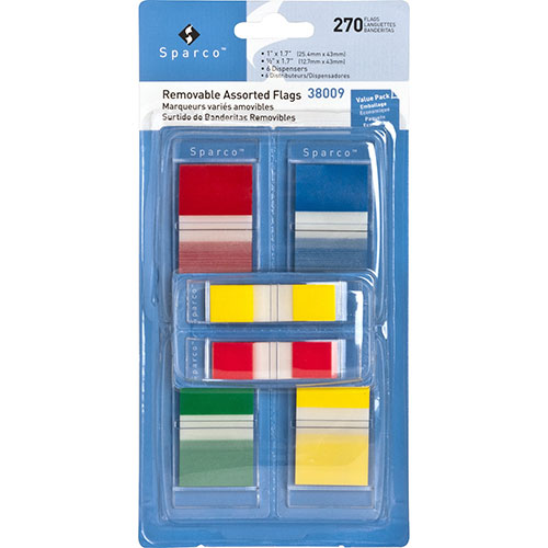 Sparco Removable Flag Kit with Pop-up Dispenser, Assorted