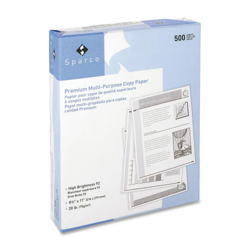 Sparco White Copy Paper, 8 1/2 x 11 (Letter), 92 Bright, 20 lb, 200,000 Sheets Per Pallet, 1 Pallet