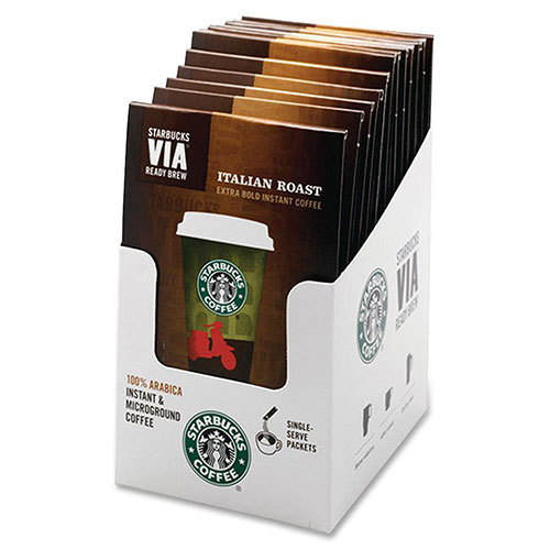 Starbucks VIA Ready Brew Coffee, 3/25oz, Italian Roast, 8/Box