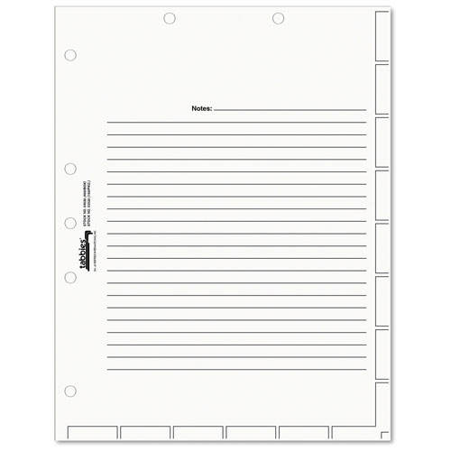Tabbies Medical Chart Index Divider Sheets, 11 x 8.5, White, 400/Box