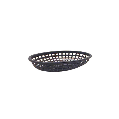 Tablecraft Plastic Oval Basket, 9"x6", Black