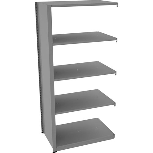 Tennsco Capstone Shelving 36"W 5-shelf Unit, 76", x 36" x 24" Depth, Medium Gray, Steel