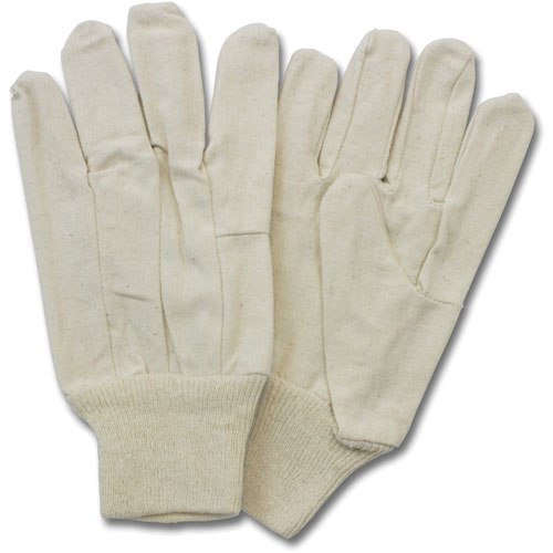The Safety Zone Canvas Gloves, Knit Wrist, 12 PR/DZ, Natural