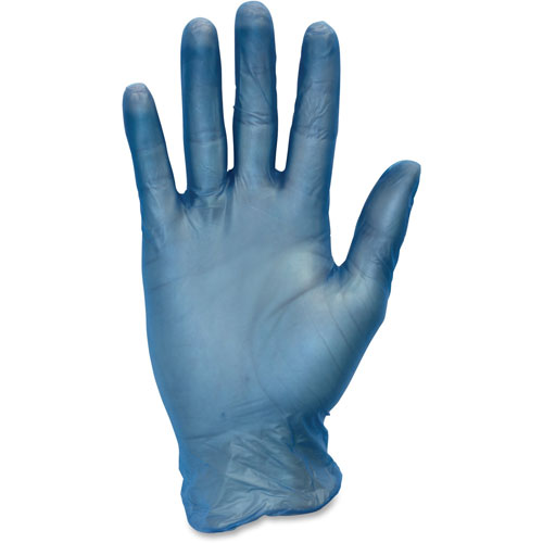 The Safety Zone Vinyl Gloves, Powder Free, 3 Mil, Small, 100/BX, Blue