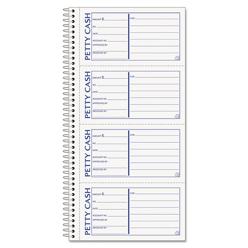 TOPS Petty Cash Receipt Book, Two-Part Carbonless, 5.5 x 11, 4/Page, 200 Forms