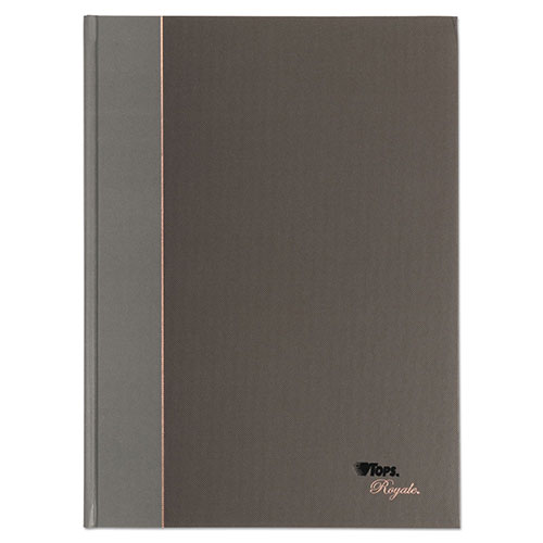 TOPS Royale Casebound Business Notebooks, 1 Subject, Medium/College Rule, Black/Gray Cover, 11.75 x 8.25, 96 Sheets