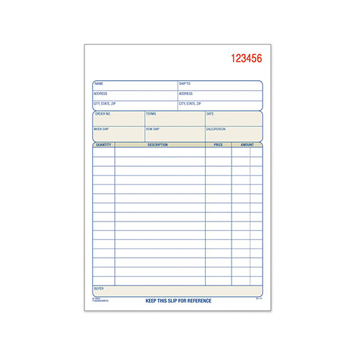 TOPS Sales Order Book, Two-Part Carbonless, 5.56 x 7.94, 1/Page, 50 Forms
