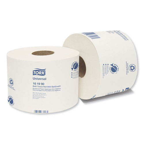 Tork Universal Bath Tissue Roll with OptiCore, Septic Safe, 2-Ply, White, 865 Sheets/Roll, 36/Carton