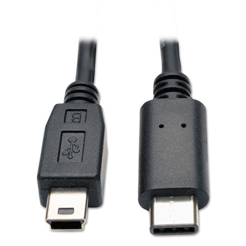Tripp Lite USB 2.0 Cable, USB 5-Pin Mini-B to USB Type-C (USB-C) (M/M), 6 ft.