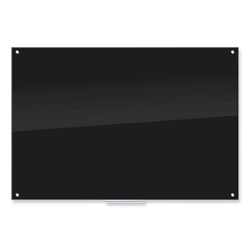 U Brands Black Glass Dry Erase Board, 70 x 47