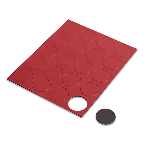 U Brands Heavy-Duty Board Magnets, Circles, Red, 0.75", 24/Pack