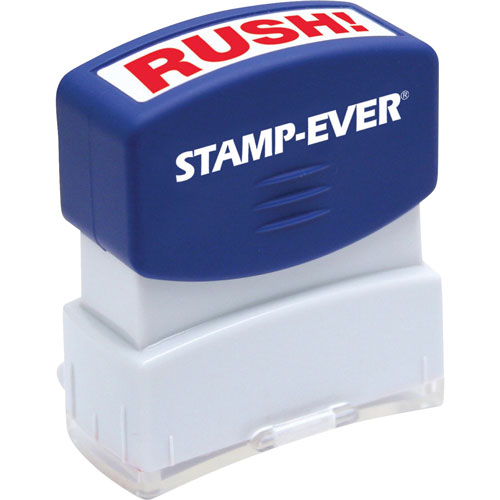 U.S. Stamp & Sign Stamp, Pre-Inked, "Rush", 9/16"x1-11/16" Imp, Red