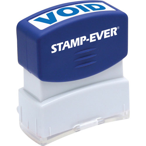 U.S. Stamp & Sign Stamp, Pre-Inked, "Void", 9/16"x1-11/16" Imp, Blue