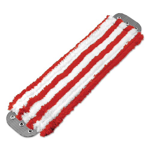Unger Microfiber Mop Head, 16 x 5, Medium-Duty 7mm Pile, Red/White