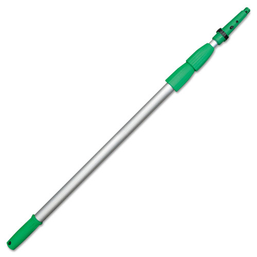 Unger Opti-Loc Aluminum Extension Pole, 14ft, Three Sections, Green/Silver