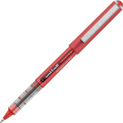 Uni-Ball Pen, Rollerball, 0.38mm Point, 1/2"Wx5-1/2"Lx3/5"H, 12/DZ,RD