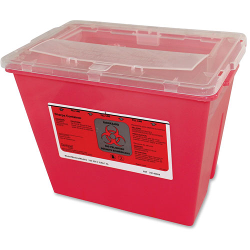 United 7352 Two Gallon Sharps Container, 8 1/2w x 7 1/4d x 10h