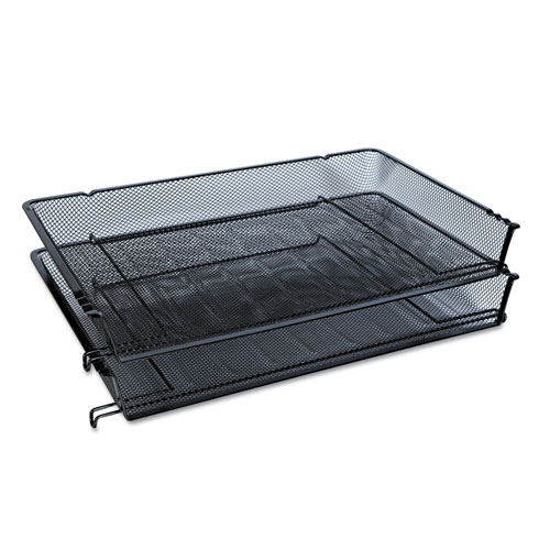 Universal Deluxe Mesh Stacking Side Load Tray, 1 Section, Legal Size Files, 17" x 10.88" x 2.5", Black