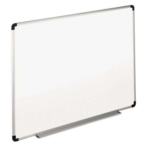 Universal Modern Melamine Dry Erase Board with Aluminum Frame, 48 x 36, White Surface
