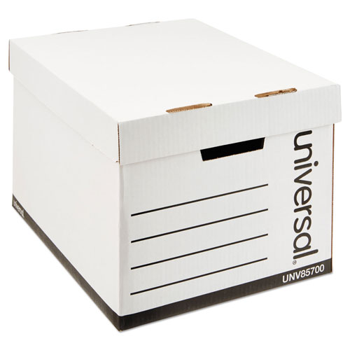 Universal Medium-Duty Lift-Off Lid Boxes, Letter/Legal Files, 12" x 15" x 10", White, 12/Carton