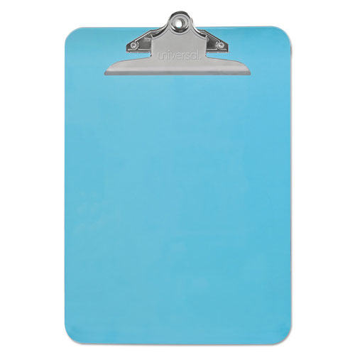 Universal Plastic Clipboard with High Capacity Clip, 1.25" Clip Capacity, Holds 8.5 x 11 Sheets, Translucent Blue
