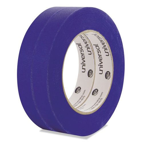 Universal Premium Blue Masking Tape with UV Resistance, 3" Core, 18 mm x 54.8 m, Blue, 2/Pack