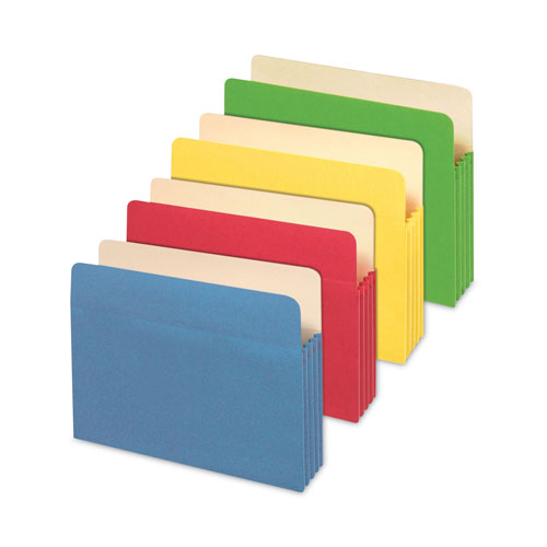 Universal Redrope Expanding File Pockets, 3.5" Expansion, Letter Size, Assorted Colors, 5/Box