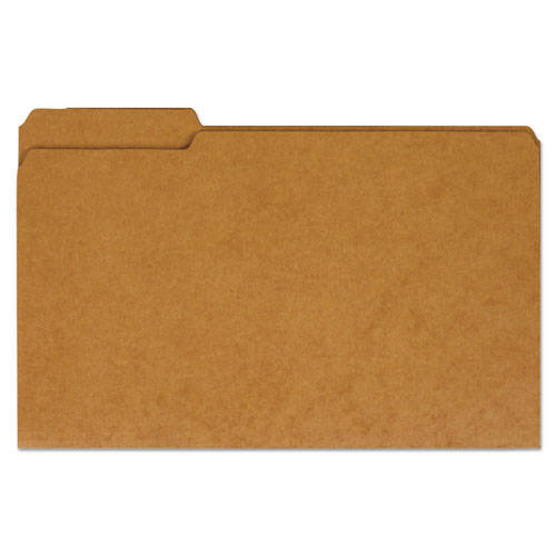 Universal Reinforced Kraft Top Tab File Folders, 1/3-Cut Tabs: Assorted, Legal Size, 0.75" Expansion, Brown, 100/Box