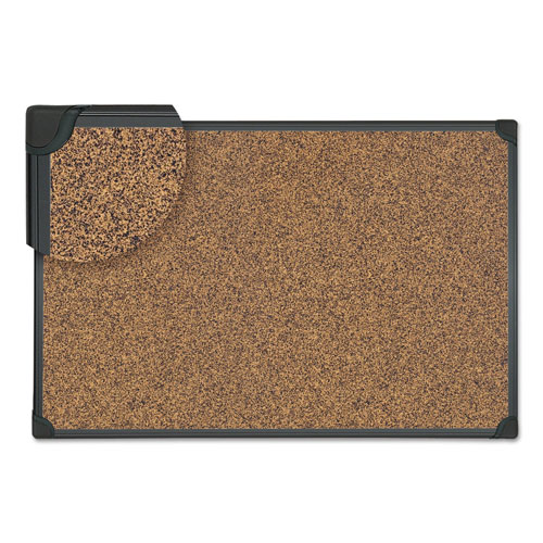 Universal Tech Cork Board, 48 x 36, Cork Surface, Black Aluminum Frame