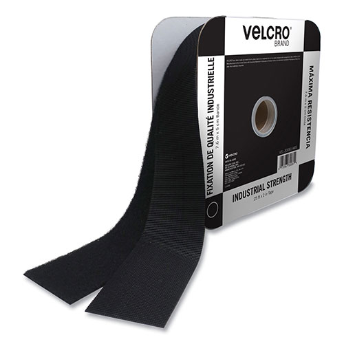 Velcro Industrial Strength Heavy-Duty Fasteners, 2" x 25 ft, Black