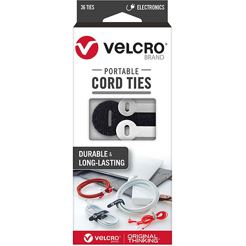 Velcro Portable Cord Ties - Cable Tie - Multi - 36 Pack