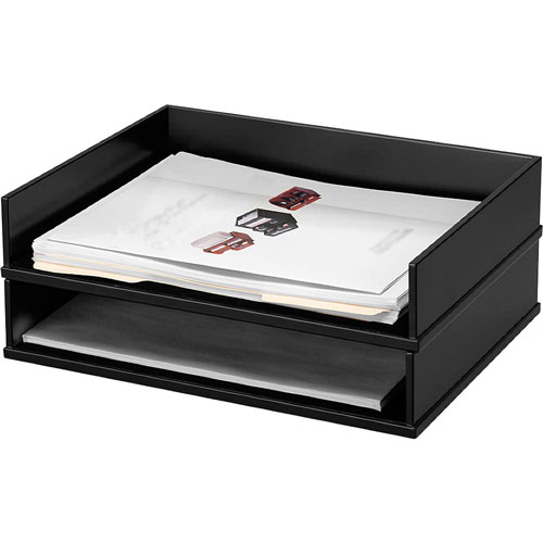 Victor Stacking Letter Tray, 13" x 10-9/16" x 3-1/4", Midnight Black
