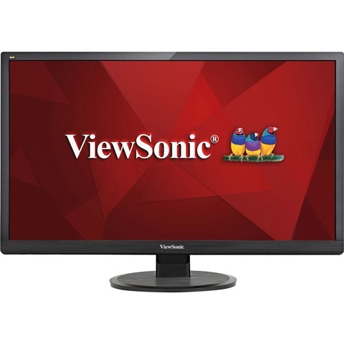 Viewsonic LED Monitor, Full HD, 24-2/5"W x 9-4/5"D x 17-1/2"H, Black