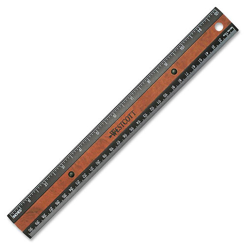 Westcott® 12" KleenEarth Recycled Faux Wood Inlay Ruler with Microban Protection