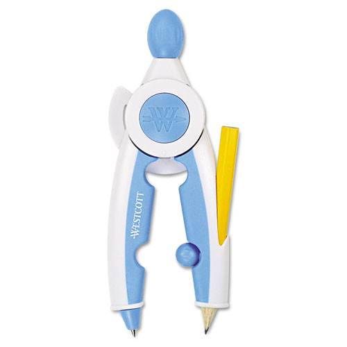 Westcott® Soft Touch School Compass with Antimicrobial Product Protection, 10", Assorted Colors