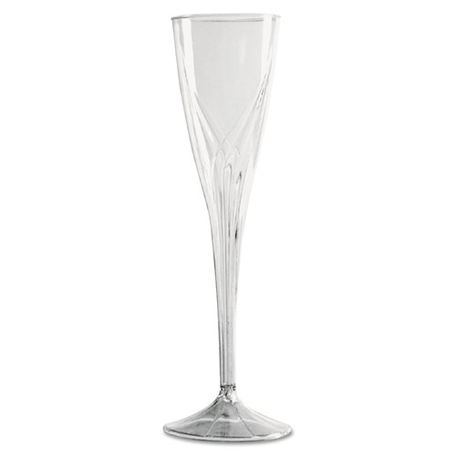 WNA Comet Classicware One-Piece Champagne Flutes, 5 oz., Clear, Plastic, 10/Pack