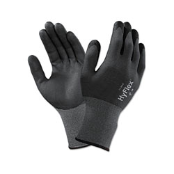 Ansell HyFlex® 11-844 Nitrile Foam Palm Coated Gloves, Size 9, Black/Black and Gray