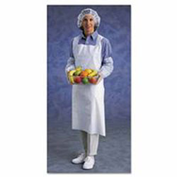Ansell Disposable Polyethylene Aprons, 28 in x 45 in, White